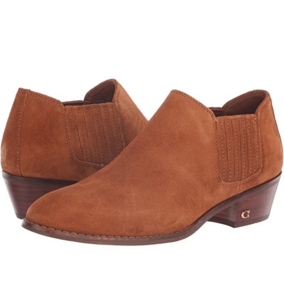coach suede ankle bootie